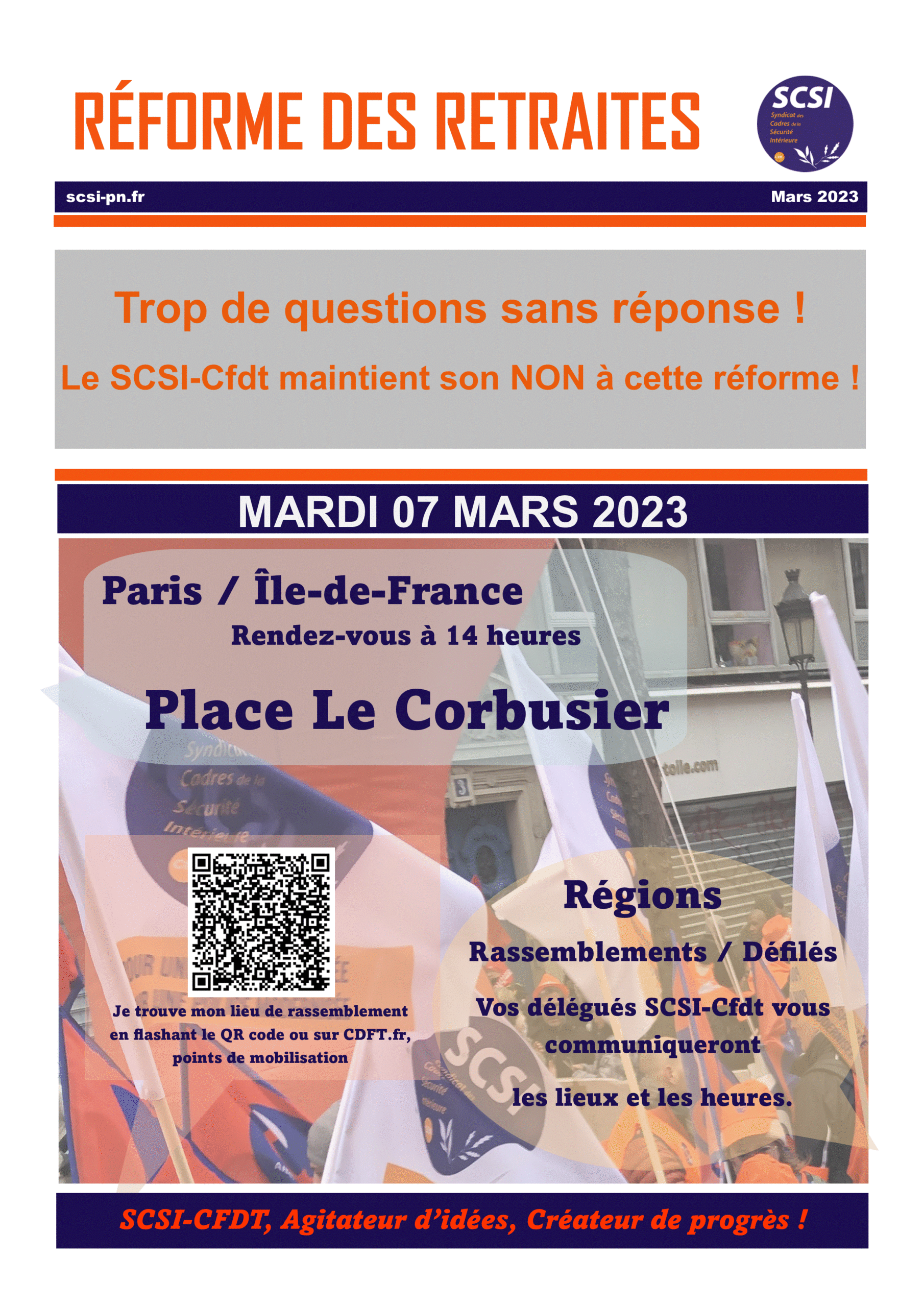RÉFORME DES RETRAITES : MANIFESTATION 07 MARS 2023