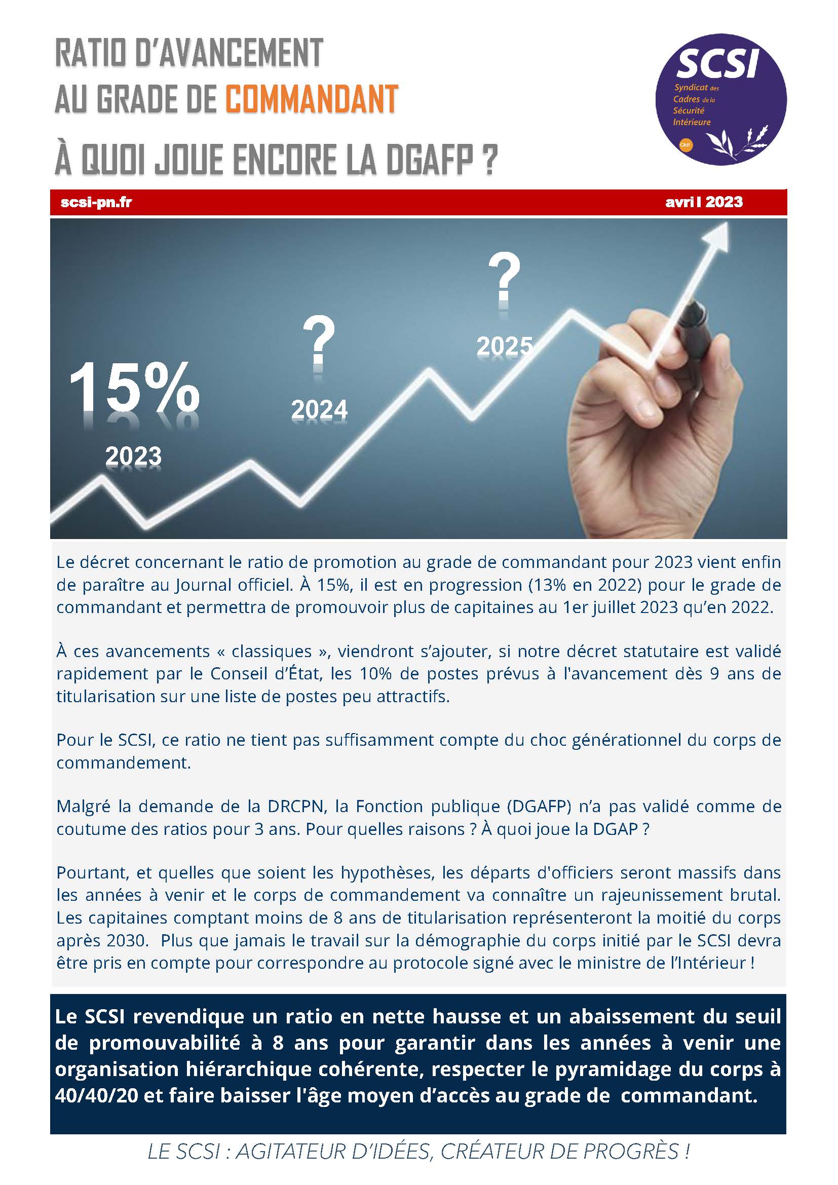 RATIO D’AVANCEMENT AU GRADE DE COMMANDANT : À QUOI JOUE ENCORE LA DGAFP ?