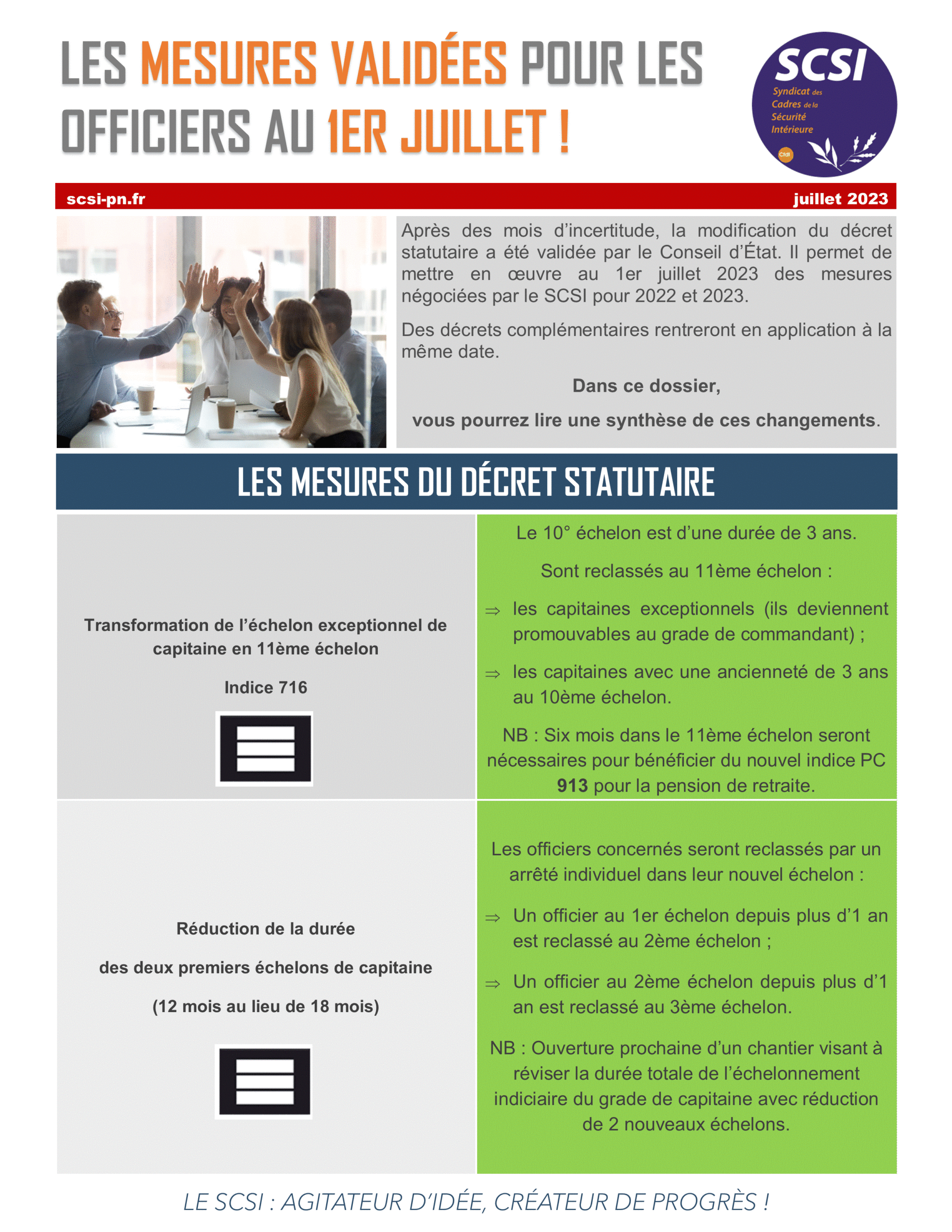 LES MESURES VALIDÉES POUR LES OFFICIERS AU 1ER JUILLET !