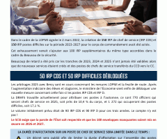 IRP CHEF DE SERVICE ET POSTES DIFFICILES : UN PREMIER DÉBLOCAGE LOIN DU COMPTE…