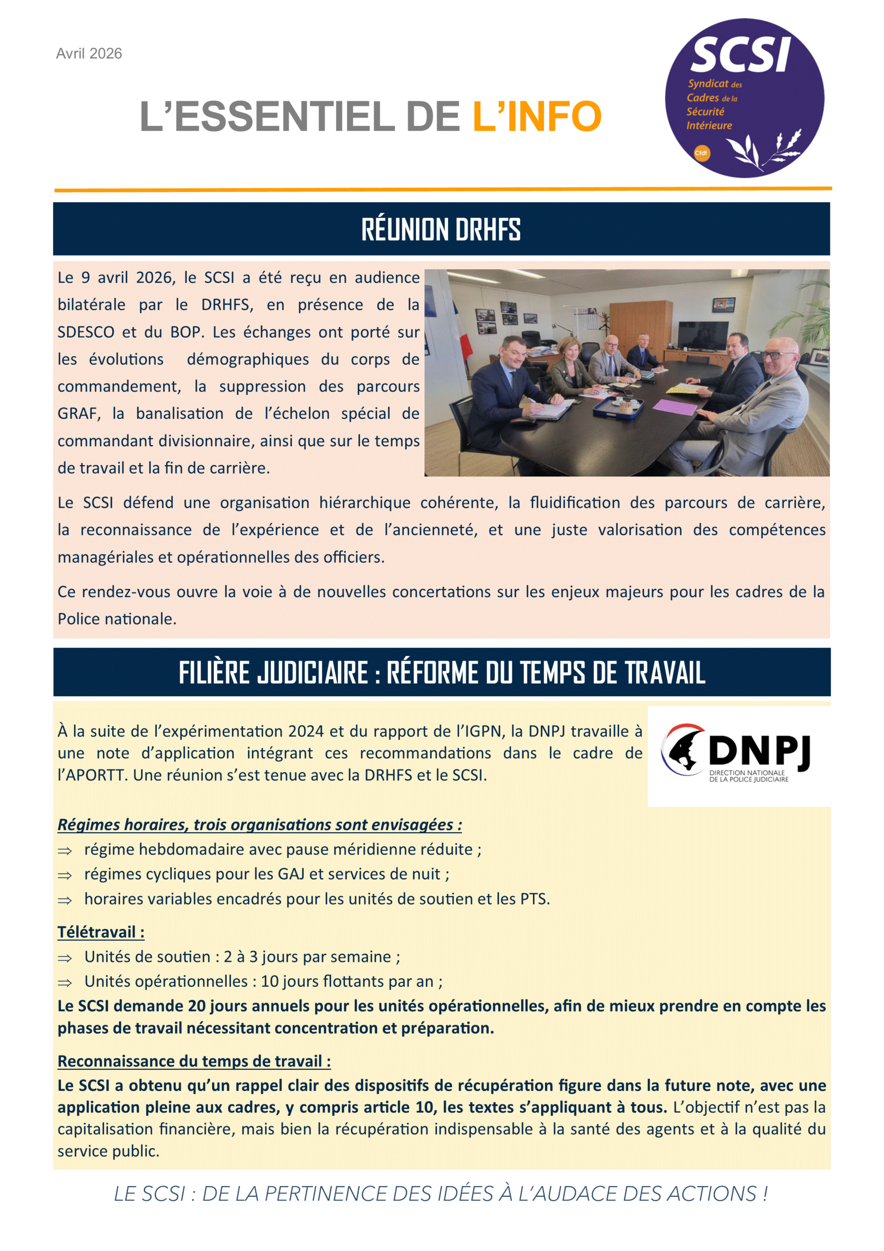 L’ESSENTIEL DE L’INFO – Avril 2026