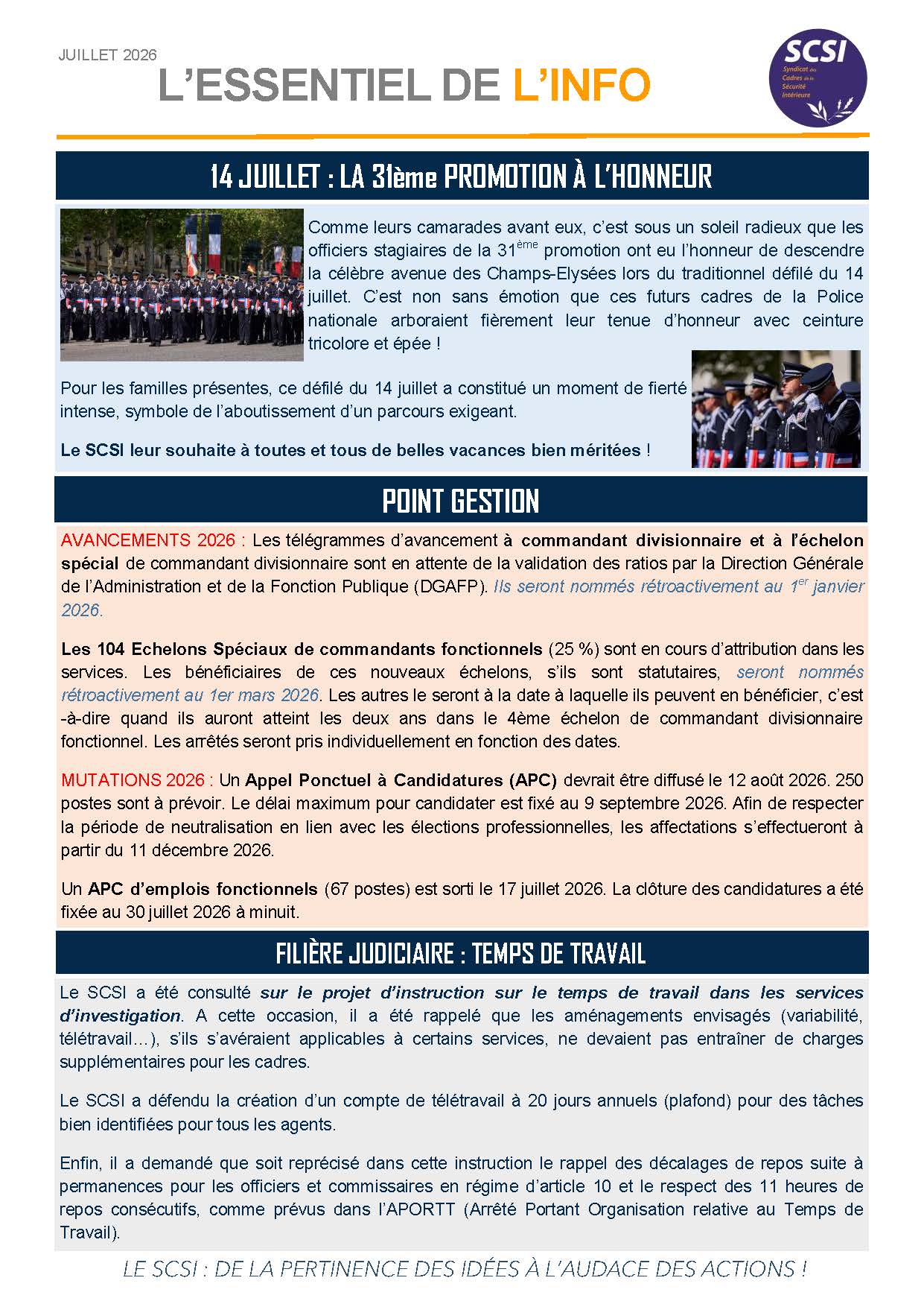 L’ESSENTIEL DE L’INFO – Juillet 2026